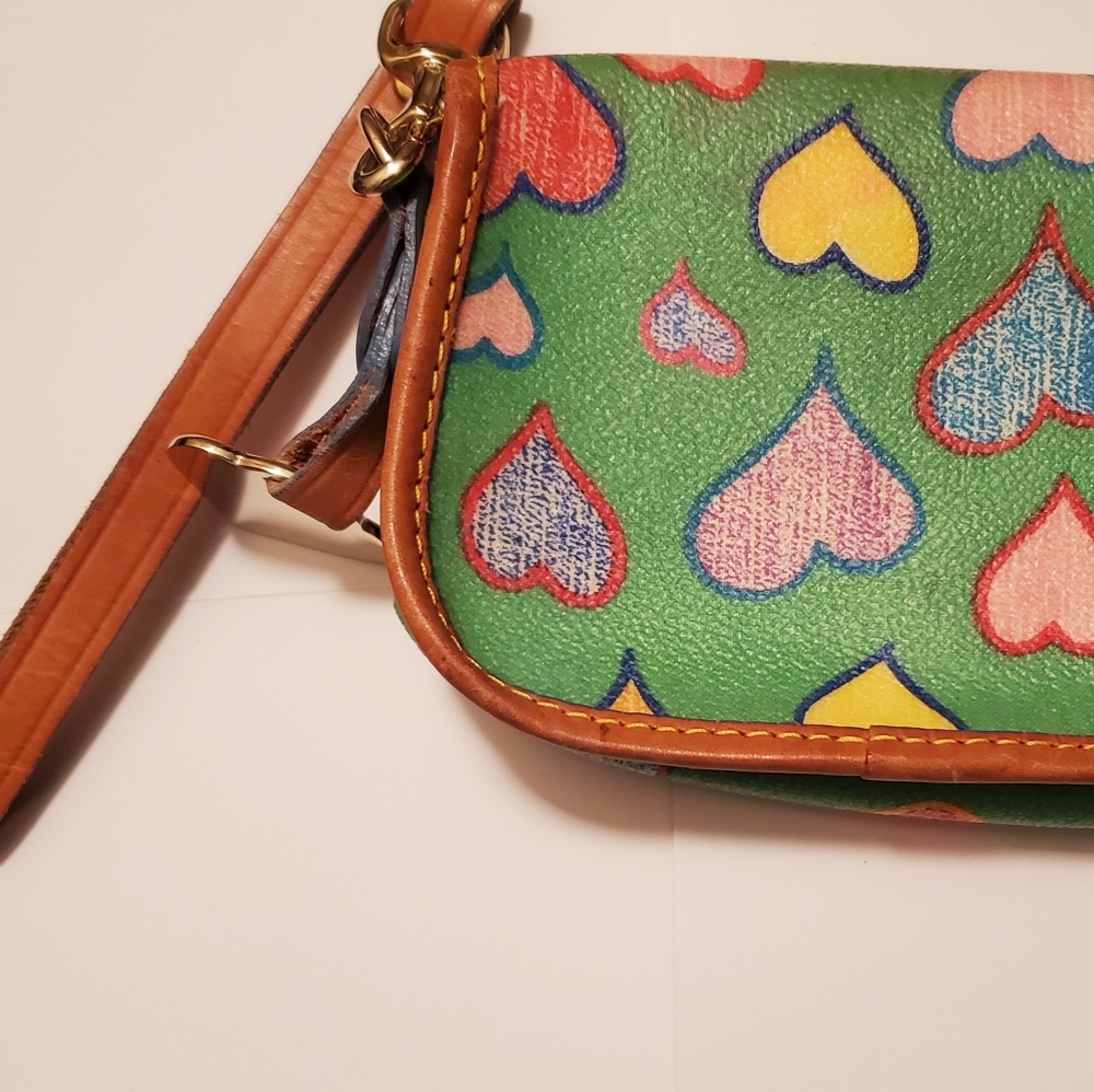 Dooney & Bourke wristlet bag hearts multicolor Rare - Picture 7 of 10